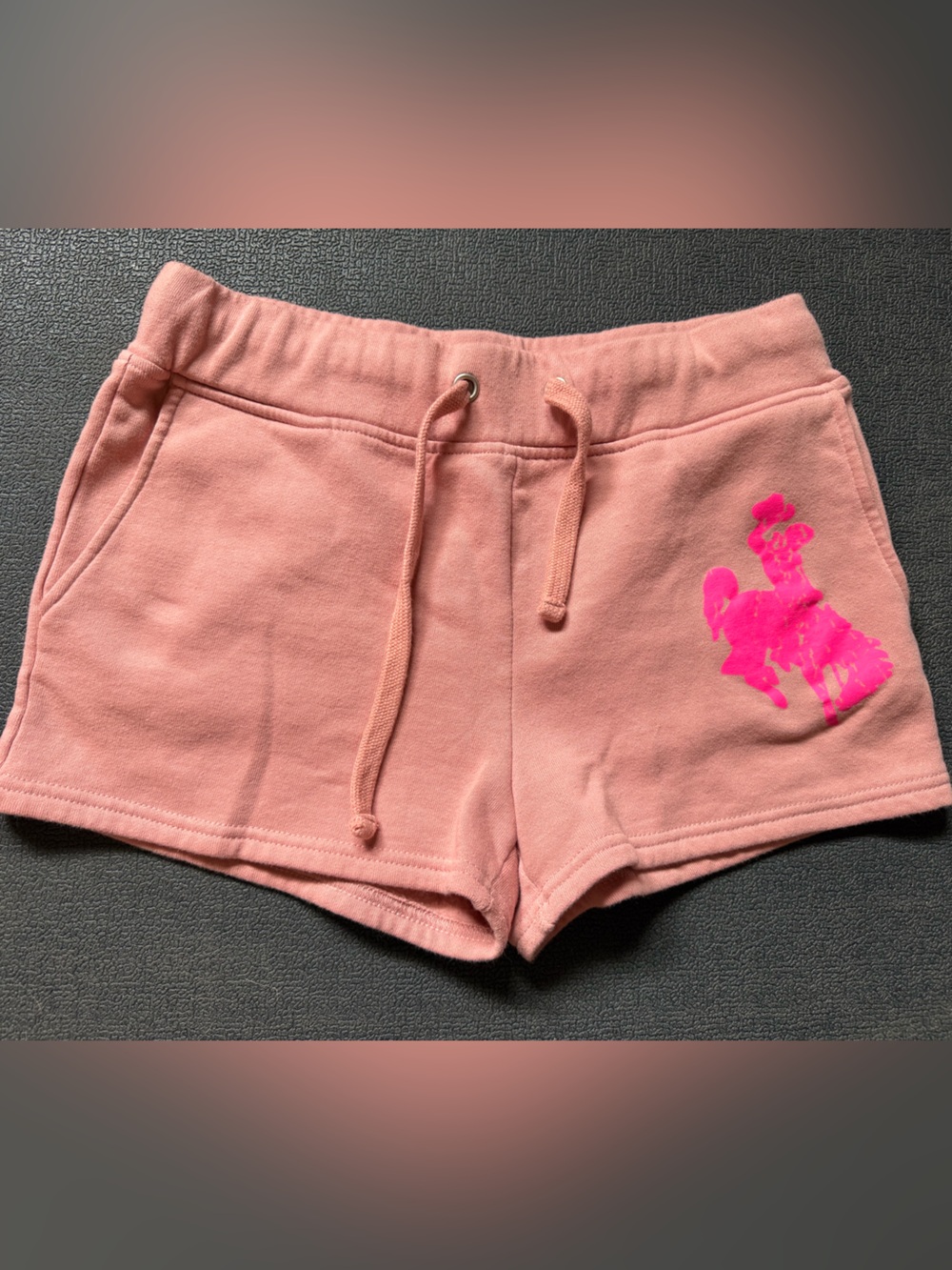Wyoming Cowboy Pink Drawstring Shorts